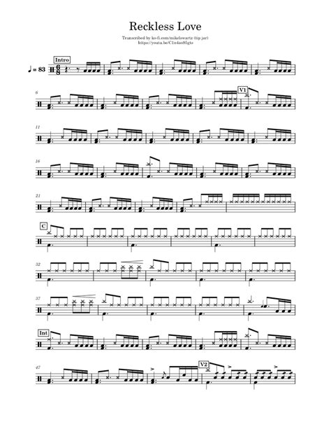 Reckless Love Cory Asbury Sheet Music For Drum Group Solo