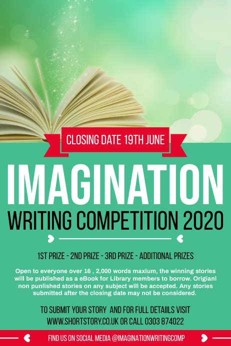 Writing Competition Poster Template Postermywall