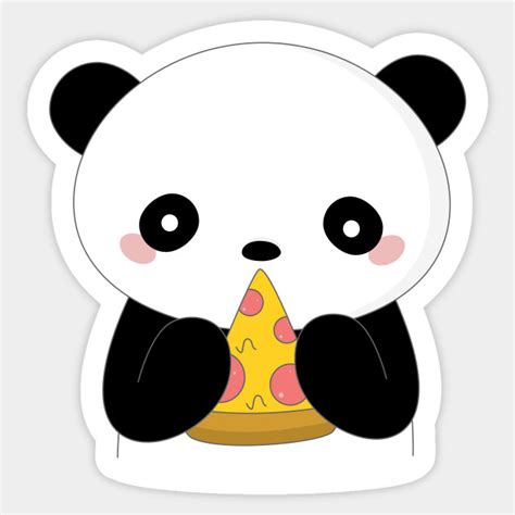 Kawaii Panda Loves Pizza T Shirt Cute Panda Sticker Teepublic