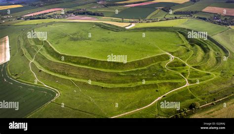 Maiden Castle Aerial Dorset High Resolution Stock Photography And Images Alamy