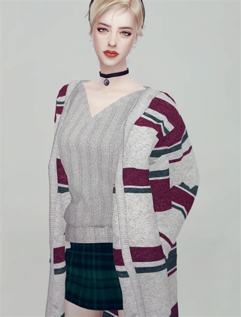 Sims 4 Ccs The Best Kks Sims4 Maxi Long Cardigan For Female