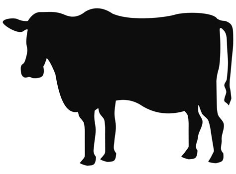 Cow Silhouette Farm Animal 24089019 Png