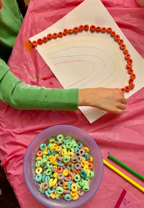 Easy Rainbow Fruit Loop Craft For Kids