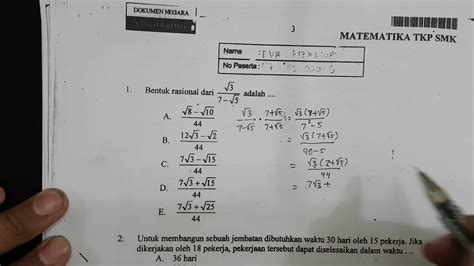 Contoh Soal Merasionalkan Bentuk Akar Dan Jawabannya Berbagi Bentuk