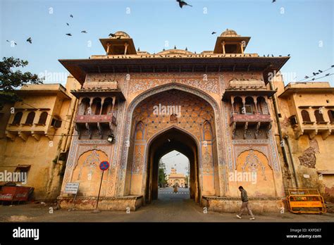 Entrance Gate Of The City Palace Jaipur Rajasthan India Stock Photo