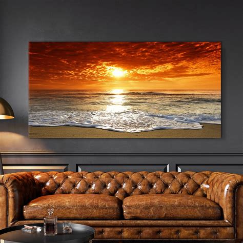 Sunset Beach Landscape Canvas Wall Art