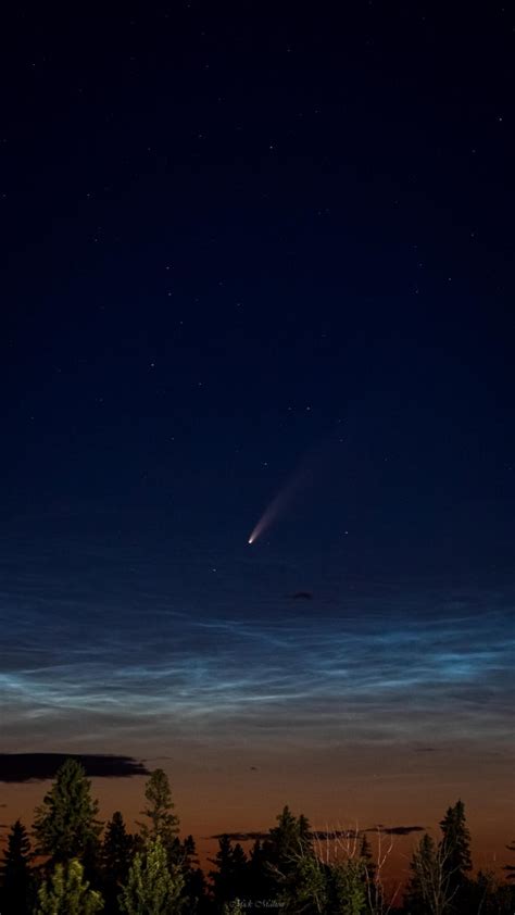 Neowise Comet And Noctilucent Clouds Spruce Grove Alberta Canada