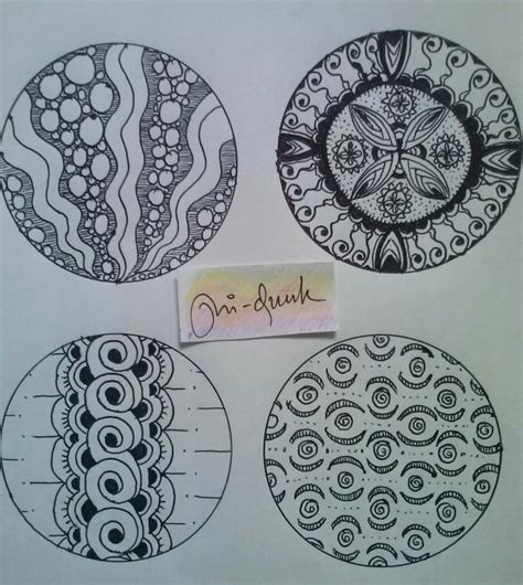 inspirasi pattern untuk gambar mandala, zentangle dan doodle art by