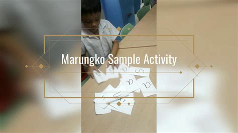 Marungko Approach Sample Reading Activity Youtube