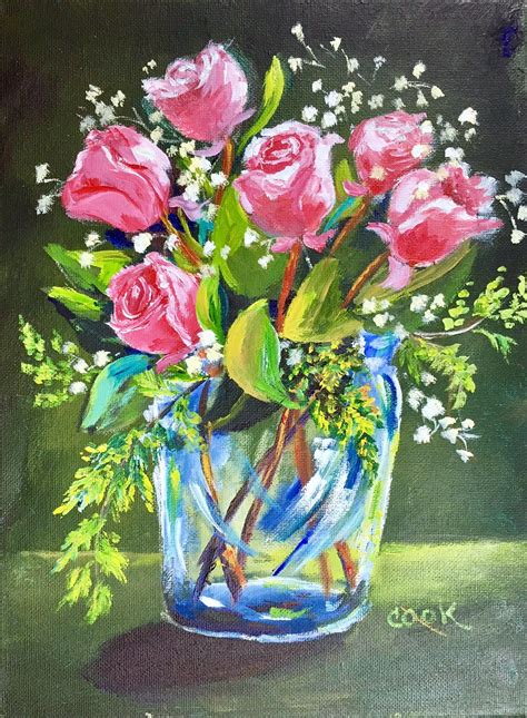 Rose Vase Is Our Members Jan 19 Release This Is A Fun Painting To