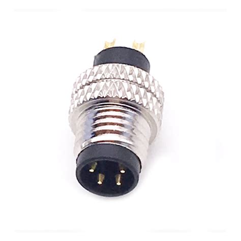 M8 Molded Cable Connector Solder Type Straight Male Plug