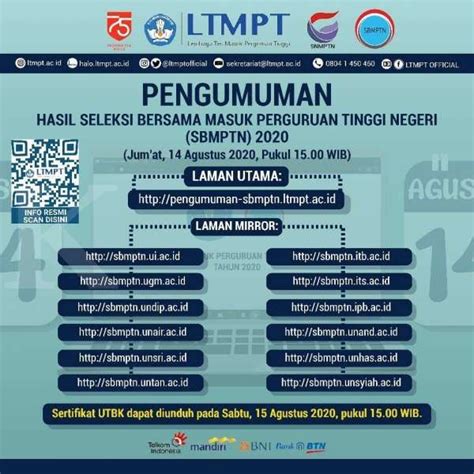 Link Pengumuman Sbmptn 2020 Siang Ini Akses Salah Satunya