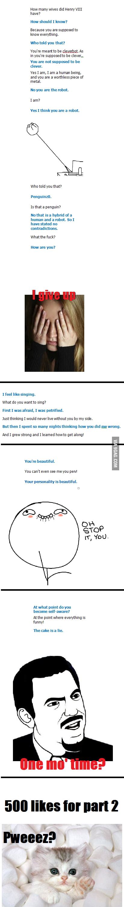 Just Some Conversations With Cleverbot Part 1 9GAG