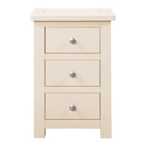 Manor Cream 3 Drawer Bedside Table Nightstand Fully Assembled