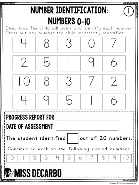 Kindergarten Math Assessment Test