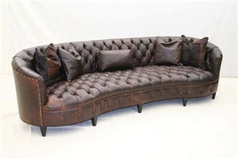 Curved Leather Sofa Leather Curved Sofa Tufted Leather Sofa Brown