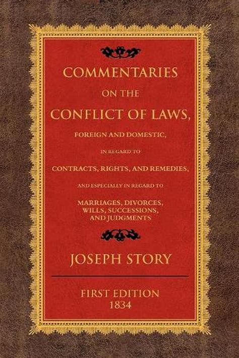 Commentaries Of The Conflict Of Laws By Joseph Story English