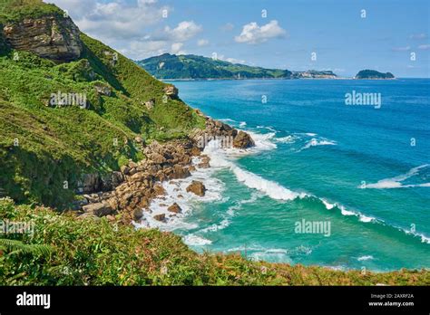 Landscape Coast Sea Zarautz Basque Country Spain Stock Photo Alamy