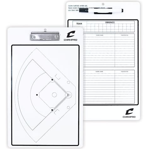 New Champro Baseball Softball Coachs Board Dry Erase With Marker