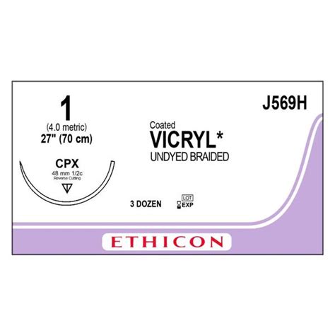 Ethicon Inca J And J Company Suture 1 Polyglactin 910 Cpx Vicryl Undyed
