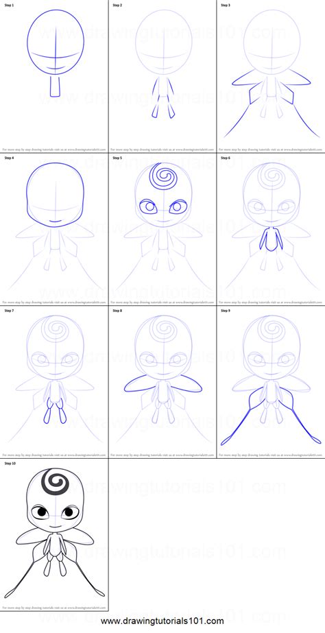 Watch step by step full episodes online. How to Draw Nooroo Kwami from Miraculous Ladybug printable step by step drawing sheet ...