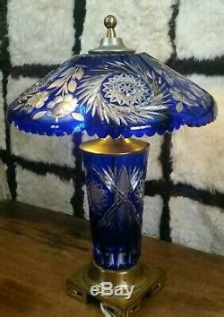 1400 alhambra blvd, sacramento, ca 95816. Vintage Hand cut Crystal Cobalt Blue Lamp Marked Dresden ...