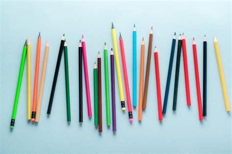 Premium Photo Colored Pencils Scissors Notebook Ruler Pen Eraser