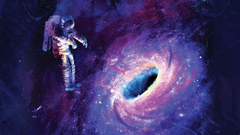 Wallpaper Colorful Galaxy Artwork Blue Nebula Astronaut