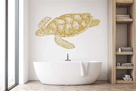 Turtle Wall Decal Vinyl Sticker Decals Tortoise Tortoiseshell Etsy