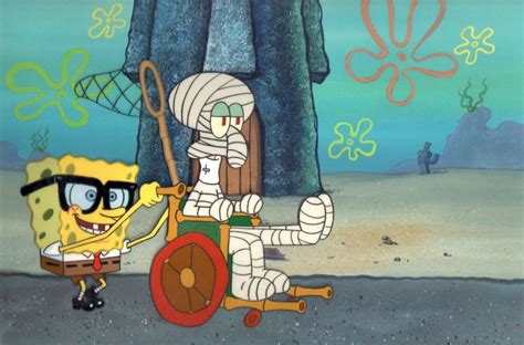 Spongebob Pushes Squidward In Wheel Chair By Happaxgamma On Deviantart