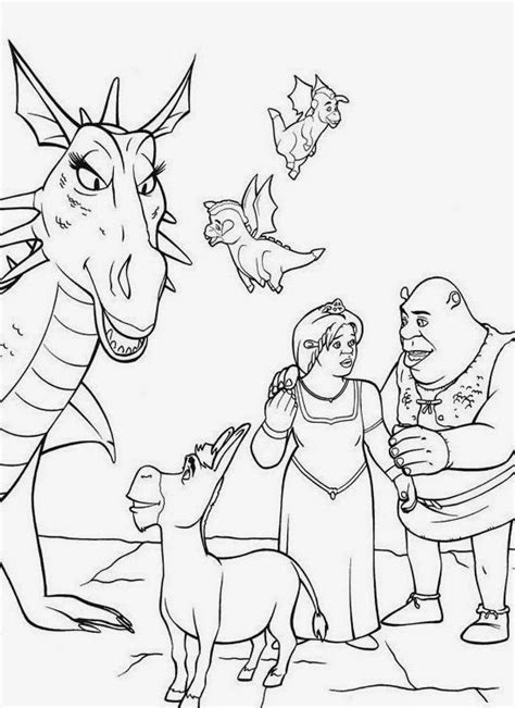 Maestra De Infantil Shrek Y Fiona Dibujos Para Colorear