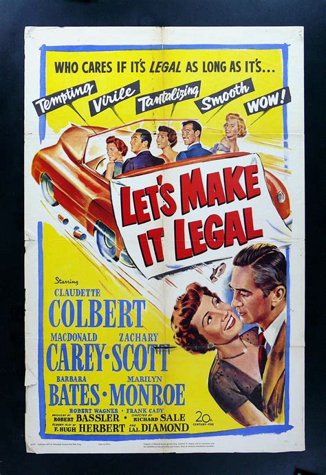 Lets Make It Legal Marilyn Monroe Movie Poster 1951 Ebay Marilyn