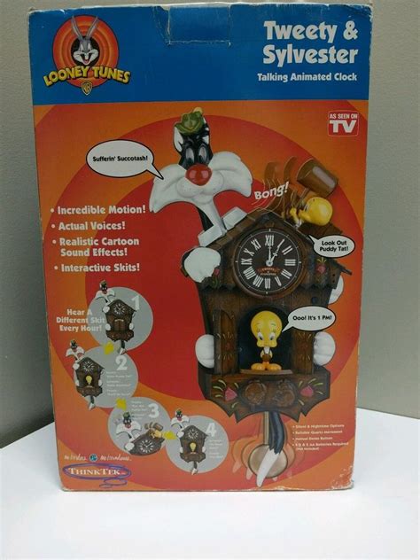 New Looney Tunes Tweety And Sylvester Talking Animated Cuckoo Clock