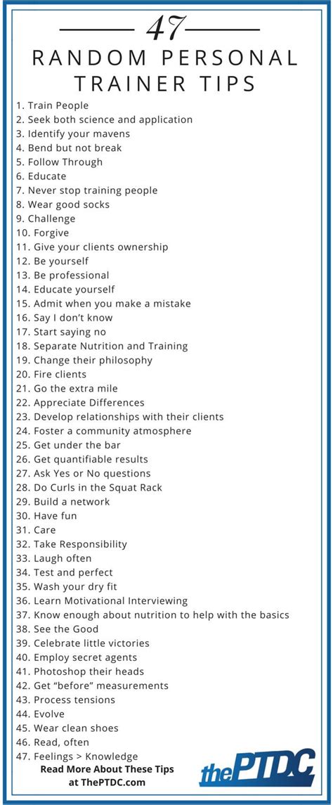 47 Random Personal Trainer Tips | Personal training business, Personal trainer, Personal fitness ...