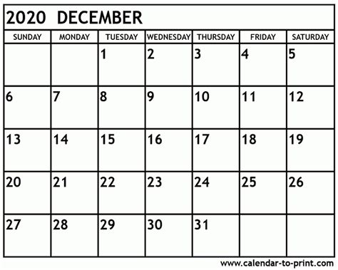 Get December 2020 Calendar A4 Calendar Printables Free Blank