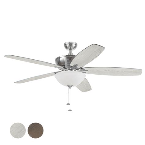 Mainstays 60 Nickel Traditional Led Ceiling Fan With 5 Blades Light