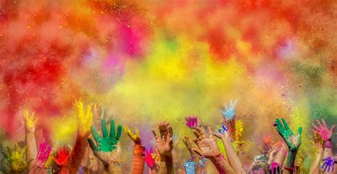 Holi Colors Colorful Colours Colours Hands Iskon Celebration Party Joy