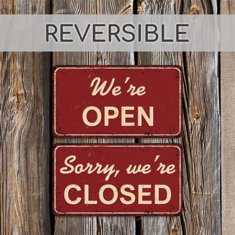 Reversible Open Closed Signs For Business Hanging Open Etsy