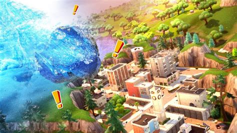 Fortnite Tilted Towers Getting Hit By Meteor Fortnite Season 6 Week 9