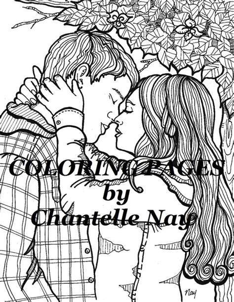 Cute Couple Coloring Page Adult Coloring Picture Digital Etsy