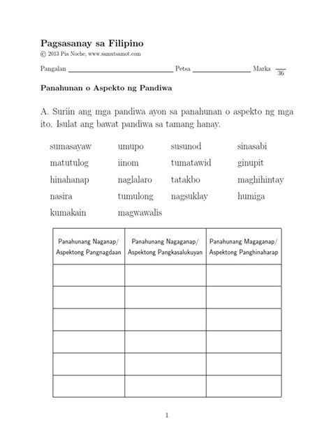 Pandiwa Worksheet For Grade 2 Pandiwa Exercise Lindsaypng06
