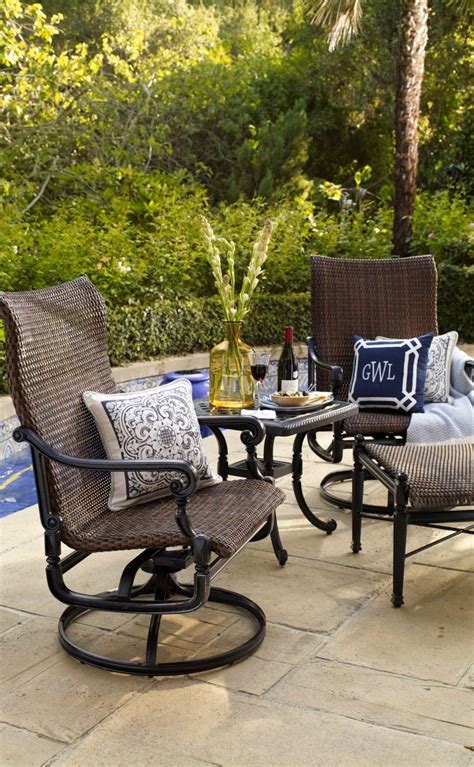 Petite enough to fit on small balconies, but big on comfort, the crest outdoor chair creates the perfect spot to lounge. Set of Two Carlisle Woven Swivel Rocker Lounge Chairs ...