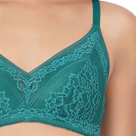 Buy Lucy Padded Non Wired 34th Coverage Fashion Bra Green Online