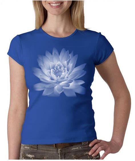 Ladies Yoga T Shirt Lotus Flower Crew Neck Shirt Ladies Lotus Flower