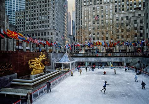 Ice Skating At Rockefeller Center In New York A