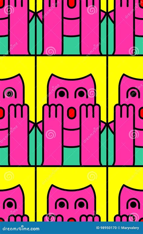 Oh My God Woman Pattern Omg Girl In Fear Exclamation Is Shocked