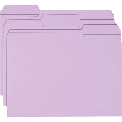 Smead File Folders With Reinforced Tab Lavender 100 Box Quantity