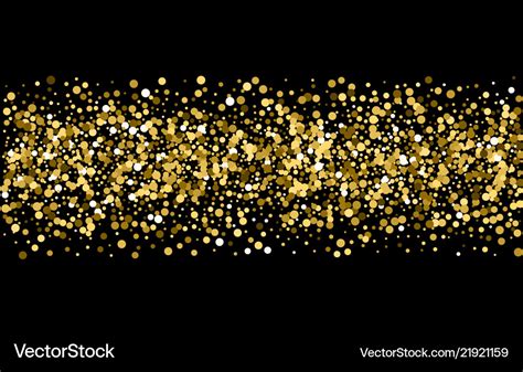 Gold Sparkles On Black Background Glitter Vector Image