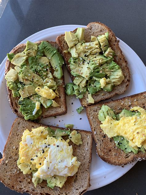 Quick Avocado Toast With Scrambled Eggs R Healthyfood