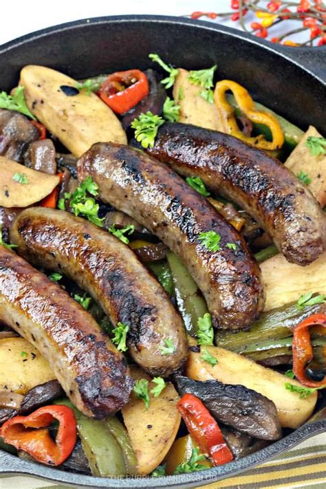 Bratwurst Skillet With Apples And Vegetables A Delicious One Pan Meal